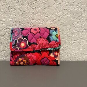 Vera Bradley Floral Fiesta Quilted Wallet Clutch Trifold USED Good Condition